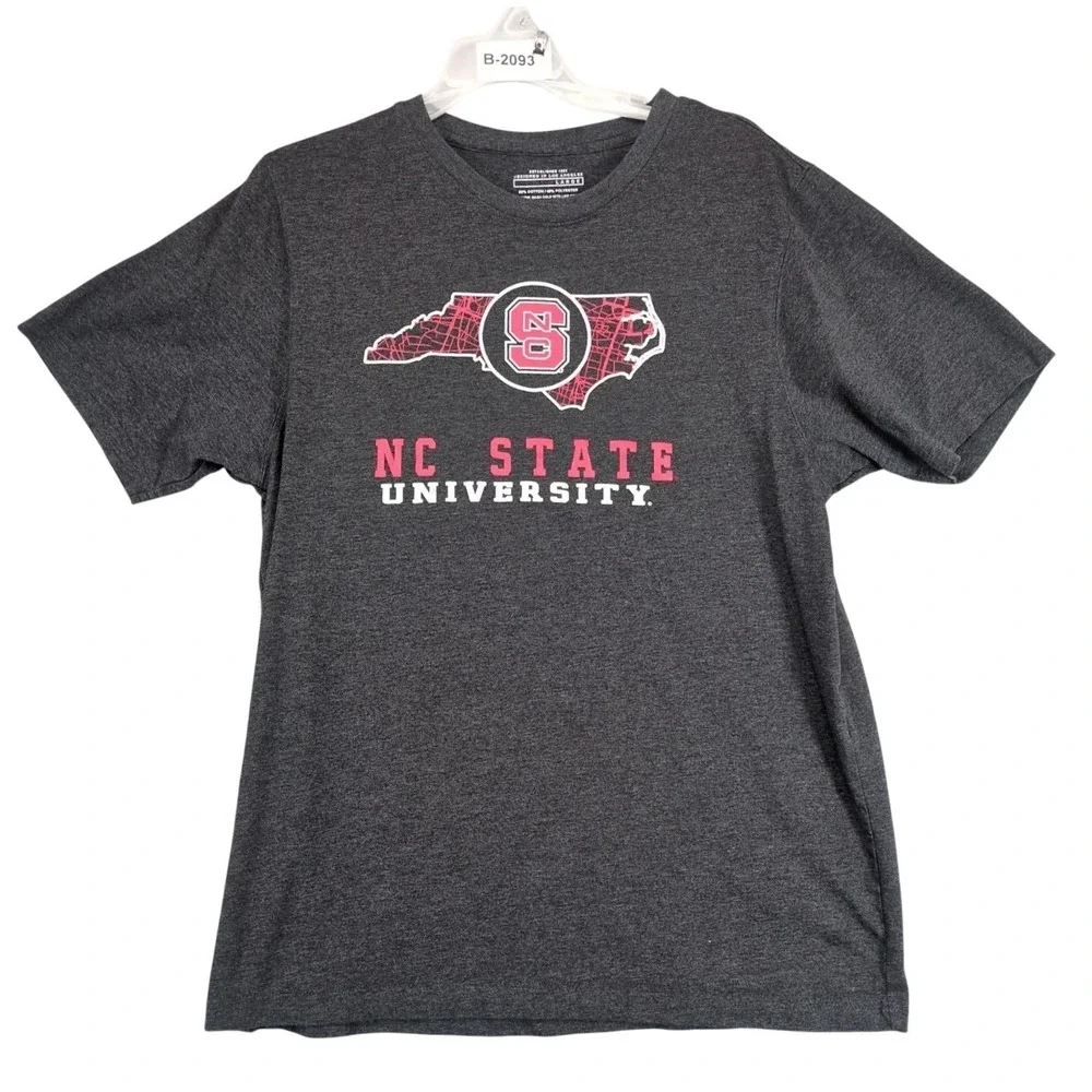 NC State University Gray T-Shirt Mens L Wolfpack Logo North Carolina College